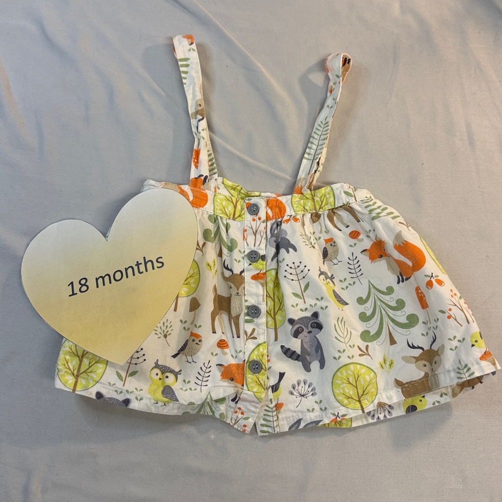 Crib Couture Forest Print lined Suspender Skirt/dress